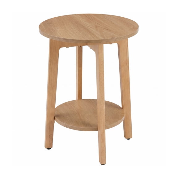 Alvantor Side Table, 2-Tier Small Round End Table, Nightstand with Tapered Legs, Curved Transitions, for Small Spaces, Living Room, Bedroom