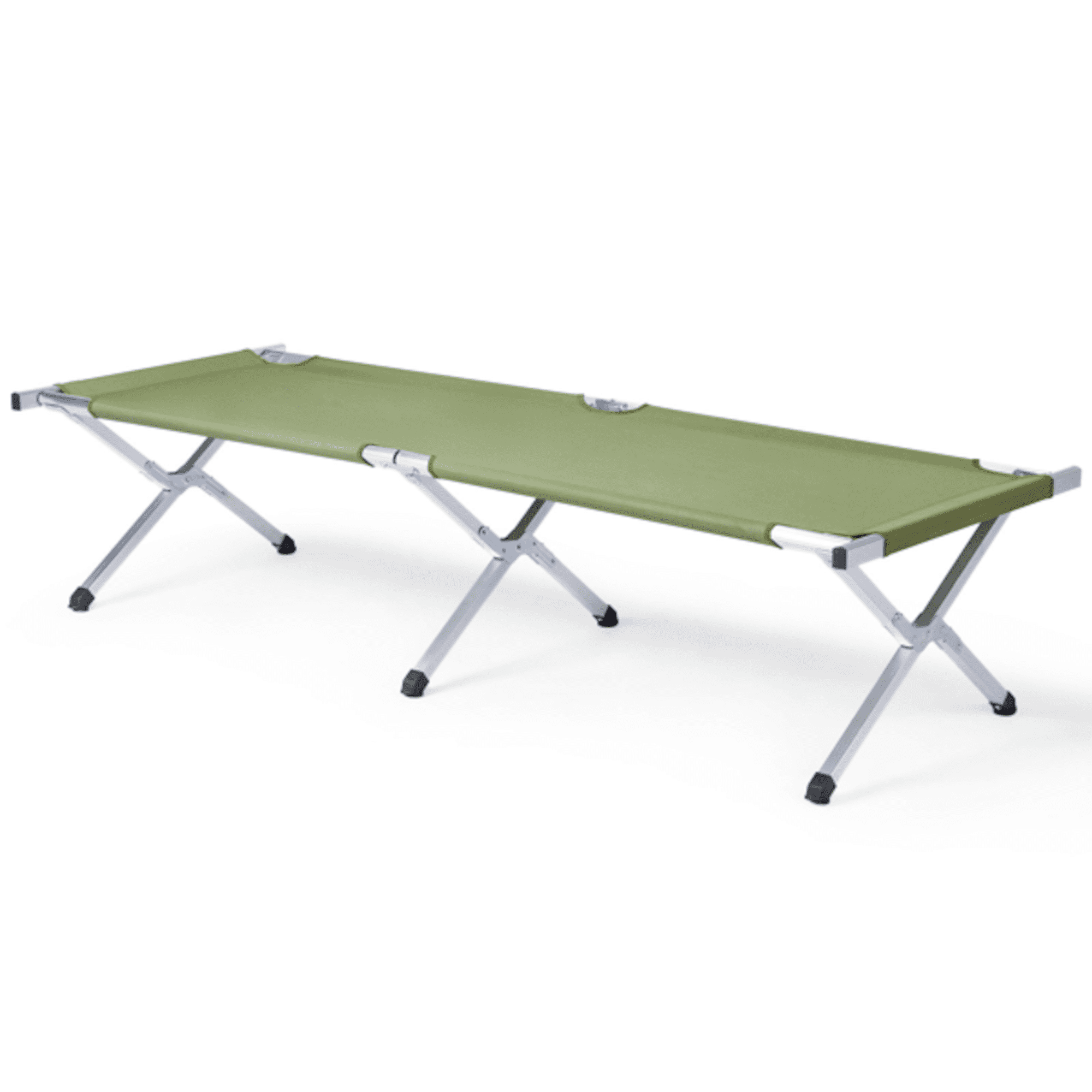 Alvantor Single Folding Camping Cot for Adults, 74 x 28 x 18 in, Aluminum Frame, Oxford Fabric, Carry Bag, Green