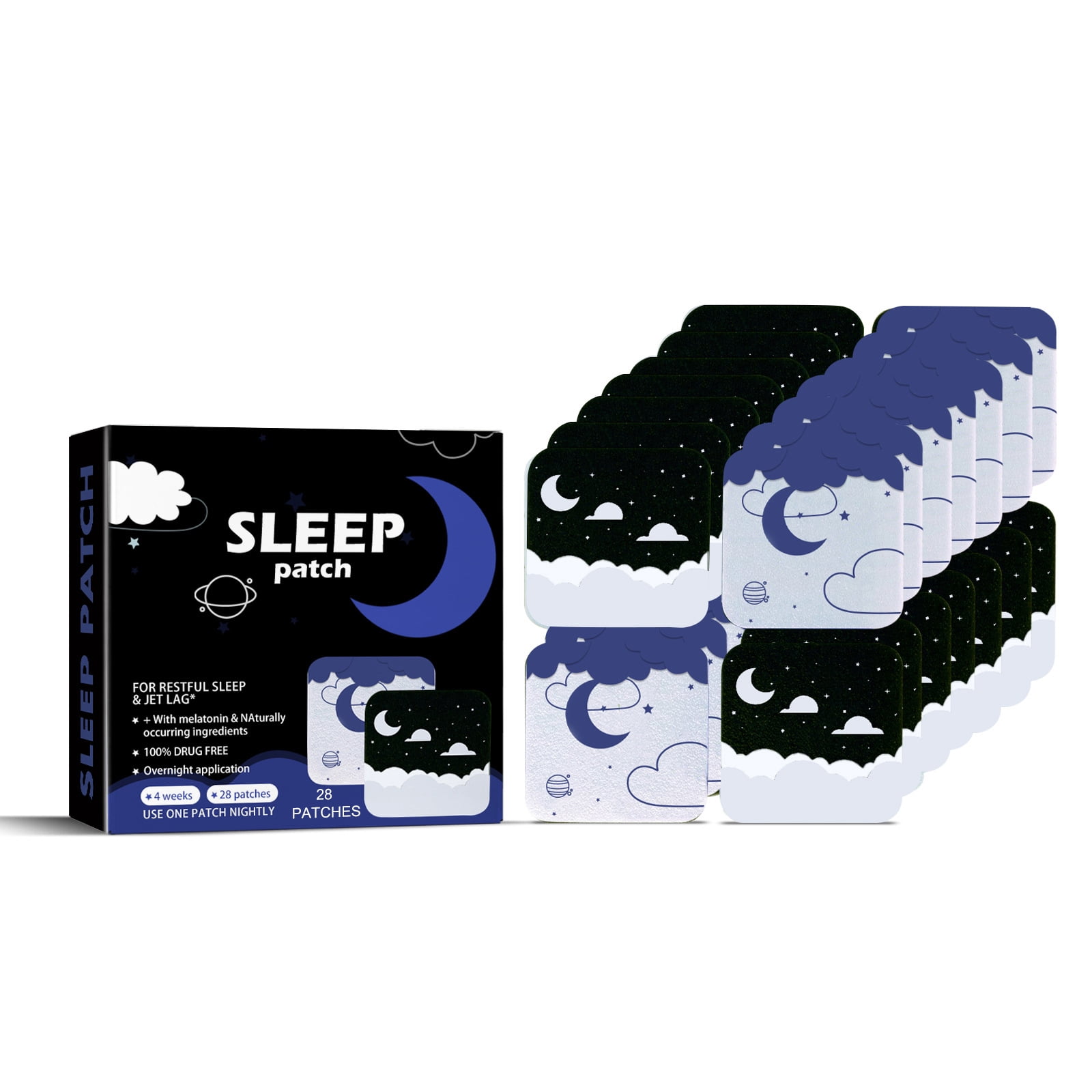 Alvantor Sleep Patches Lavender Chamomile Night Relaxation Restorative Sleep Aid for Travel Home Use, 28pcs
