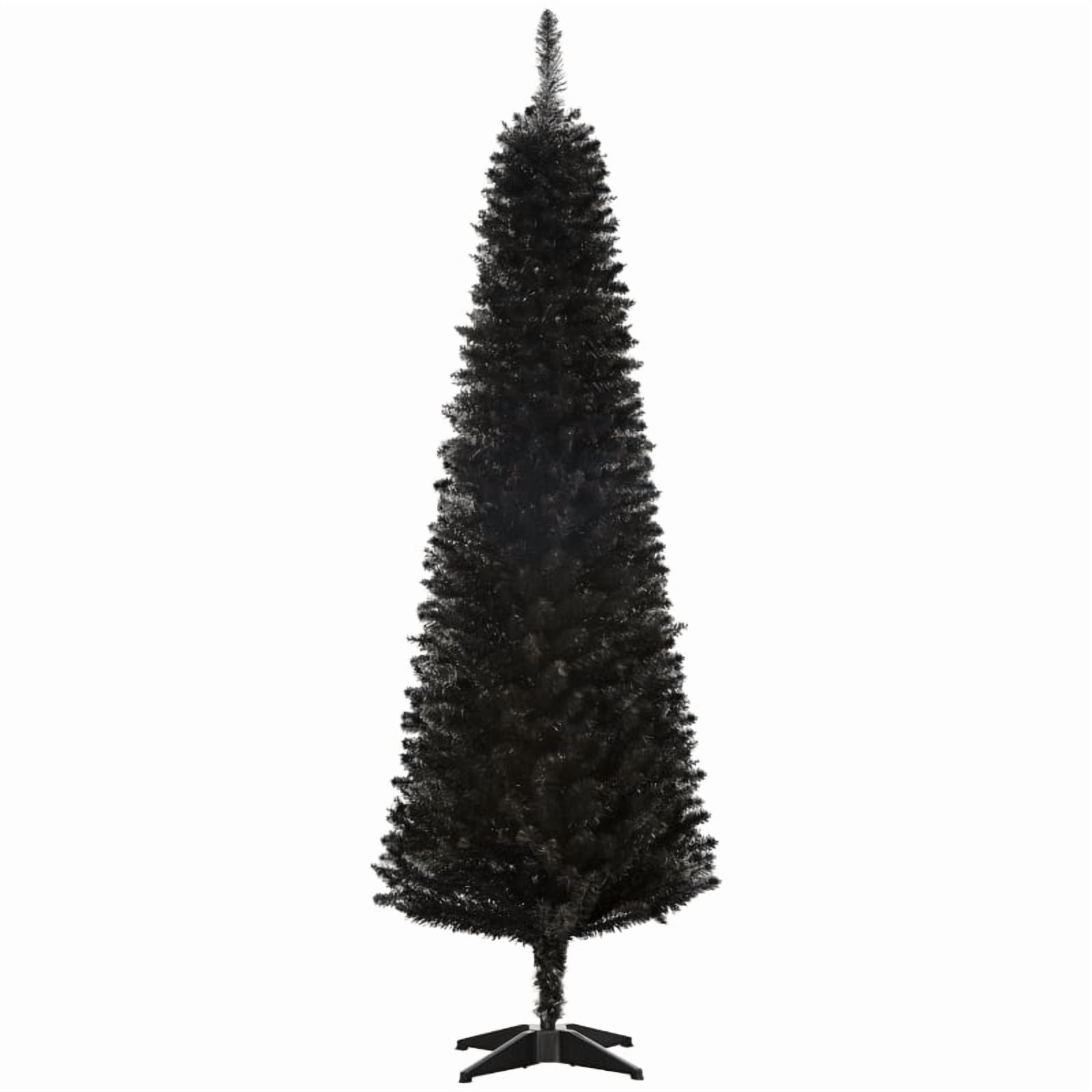 Alvantor Slim Pencil Christmas Tree with 390 Tips, Unlit Artificial Xmas Tree with Plastic Stand 6' Black
