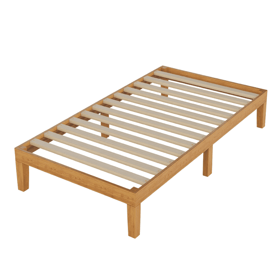 Alvantor Solid Wood Platform Bed Frame, Natural Pine, No Box Spring Needed, Underbed Storage – Twin, Full, Queen, King