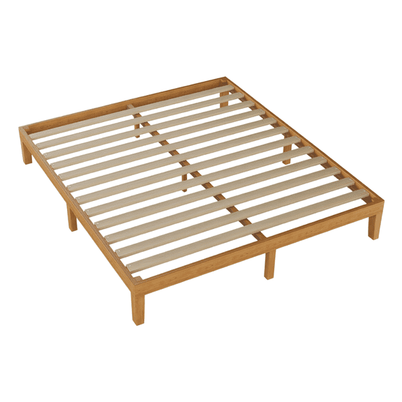 Alvantor Solid Wood Platform Bed Frame, Natural Pine, No Box Spring Needed, Underbed Storage – Twin, Full, Queen, King