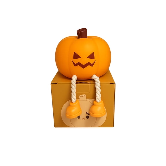 Alvantor Squishy Halloween Pumpkin Night Light Rechargeable Silicone Touch Lamp, 1pc