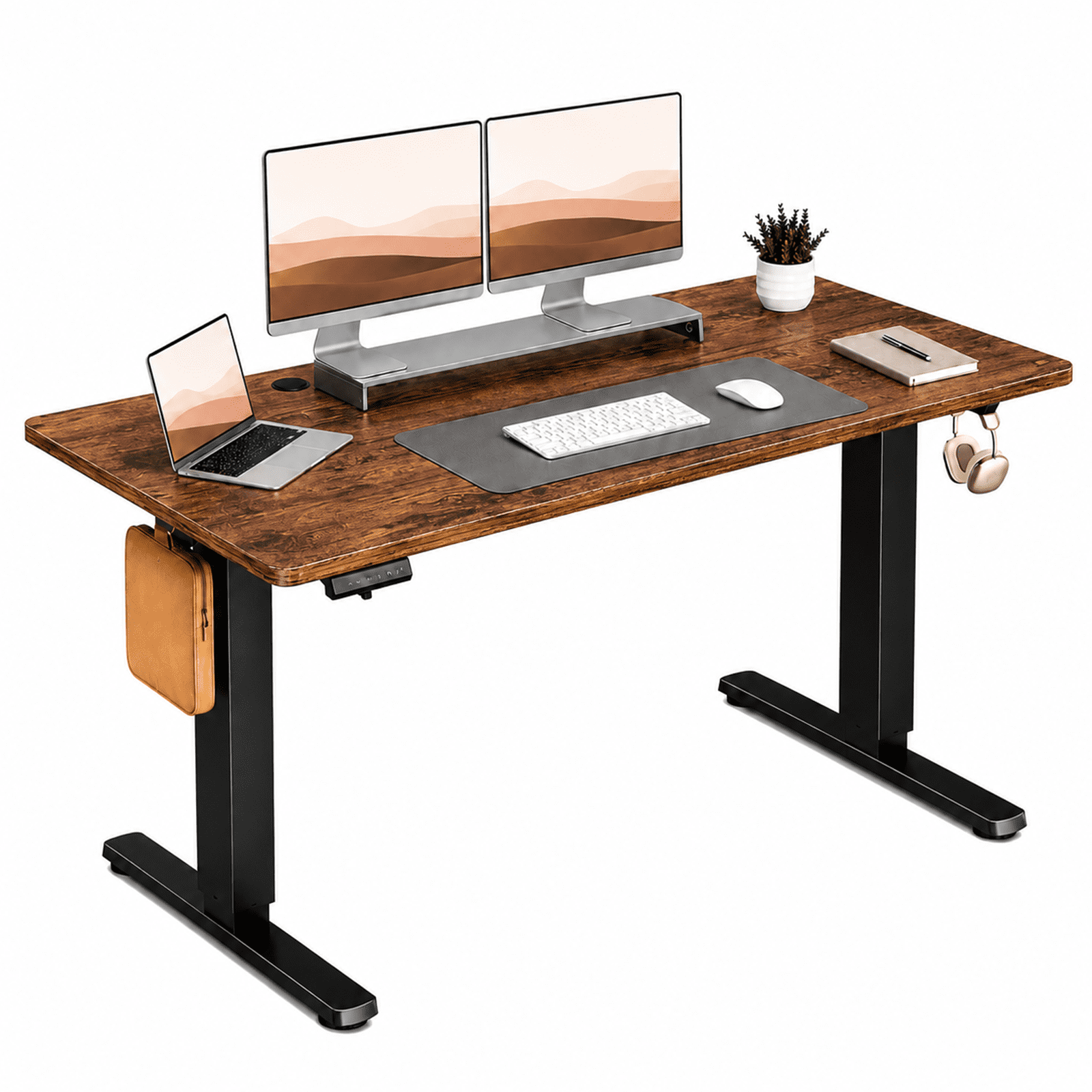 Alvantor Standing Desk, 28.7''- 48'' Height Electric Height Adjustable Home Office Desk with 3 Memory Presets, Sit and Stand Up, T-Shaped Frame