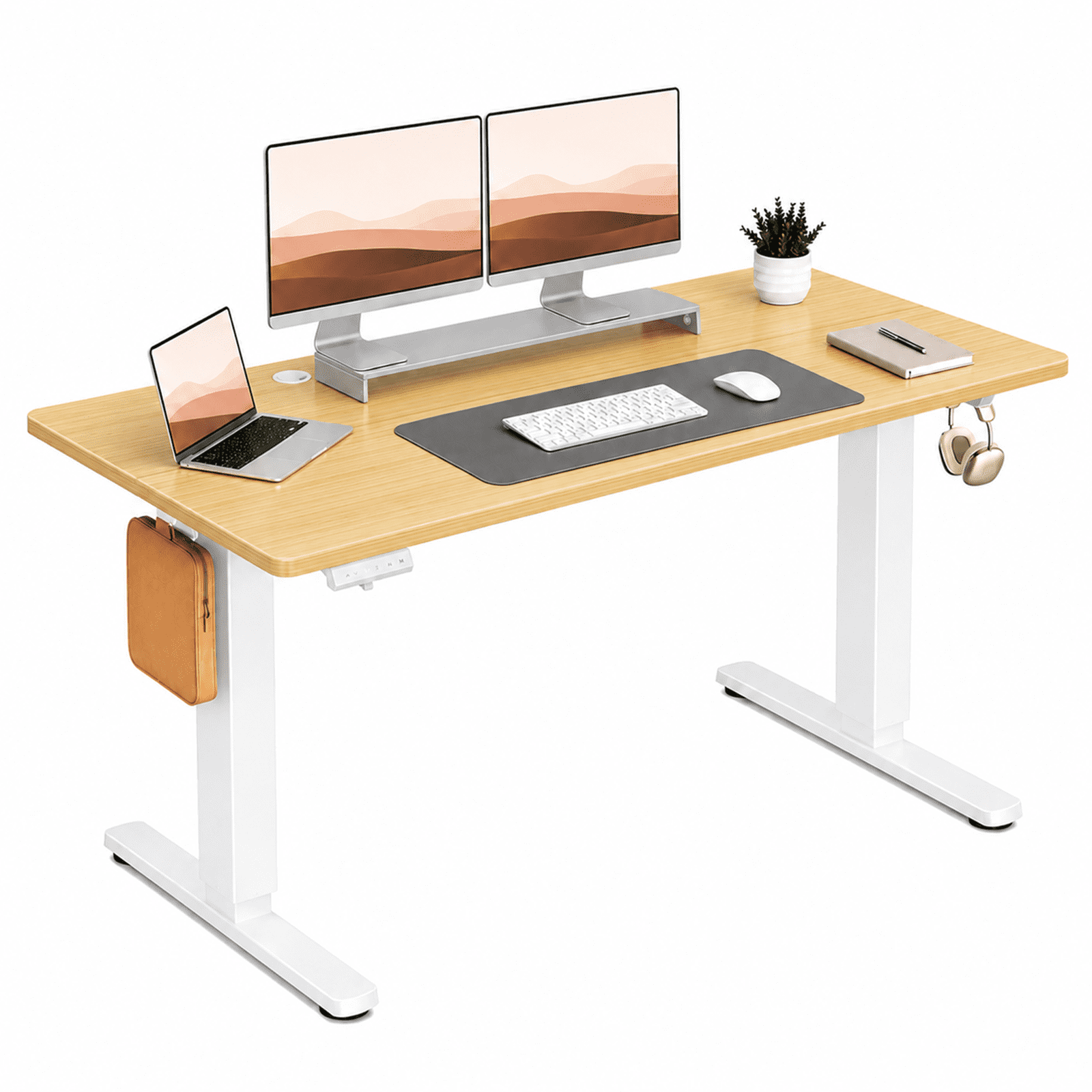 Alvantor Standing Desk, 28.7''- 48'' Height Electric Height Adjustable Home Office Desk with 3 Memory Presets, Sit and Stand Up, T-Shaped Frame
