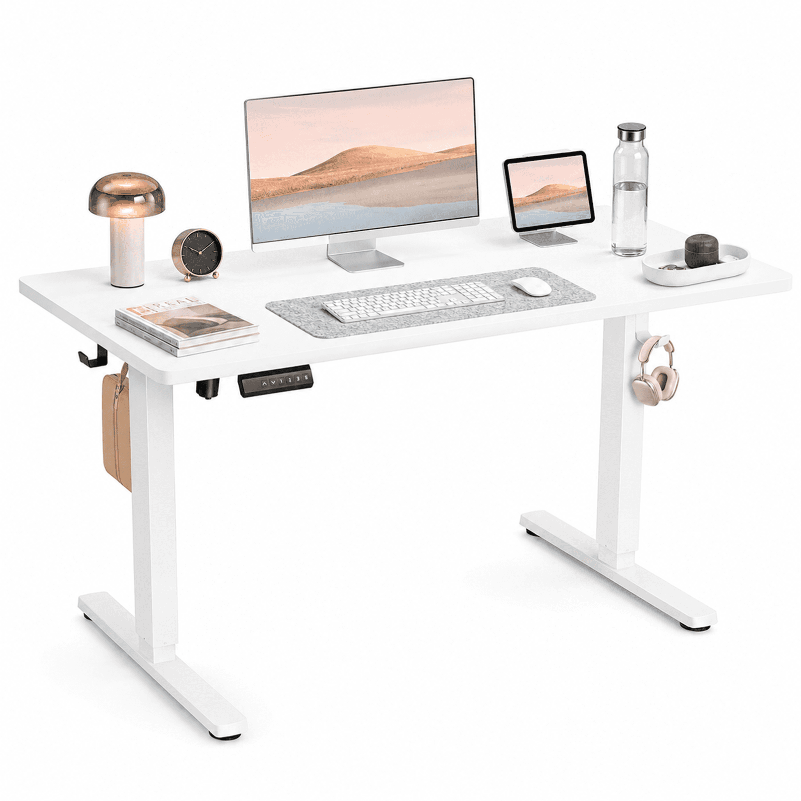Alvantor Standing Desk, 28.7''- 48'' Height Electric Height Adjustable Home Office Desk with 3 Memory Presets, Sit and Stand Up, T-Shaped Frame