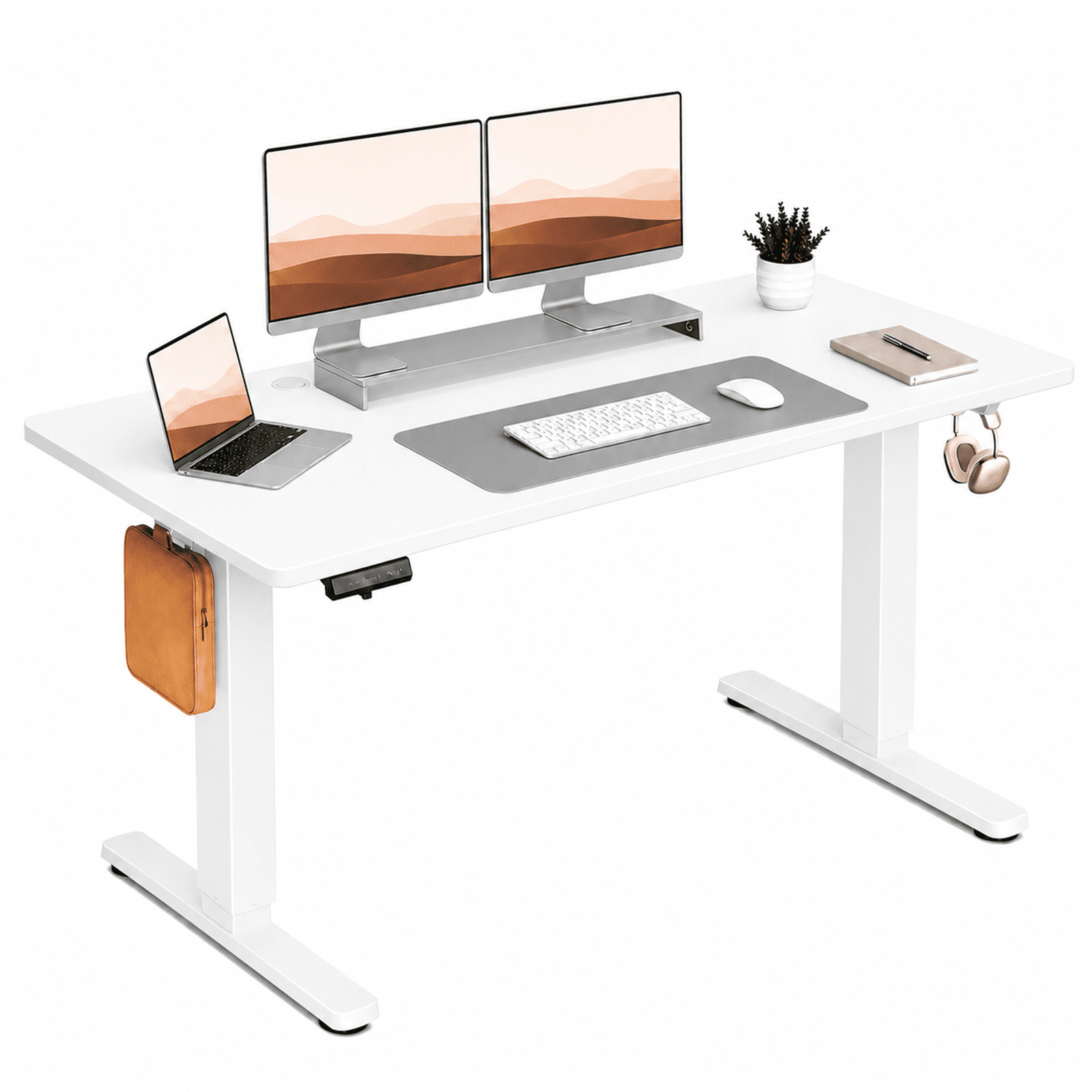 Alvantor Standing Desk, 28.7''- 48'' Height Electric Height Adjustable Home Office Desk with 3 Memory Presets, Sit and Stand Up, T-Shaped Frame