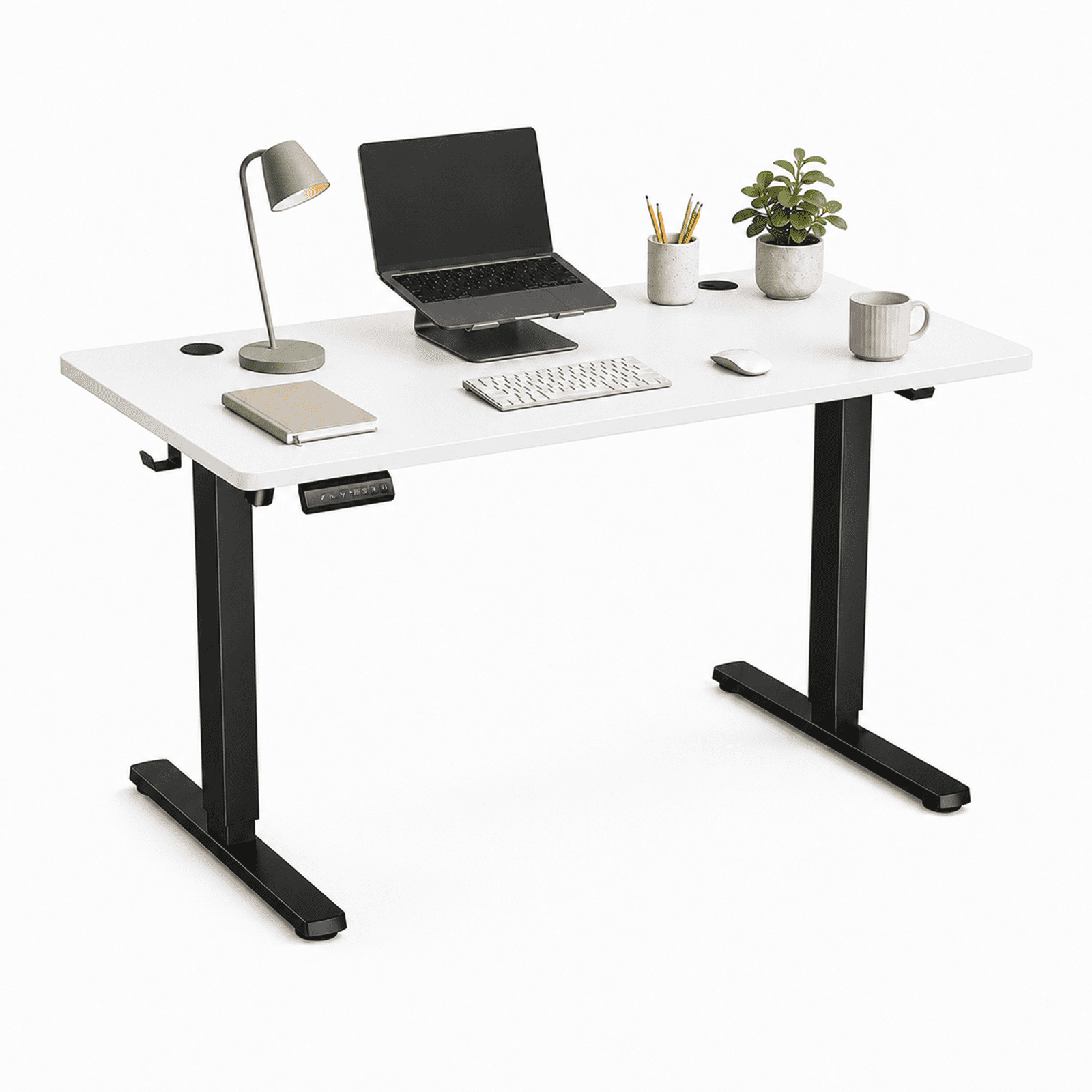 Alvantor Standing Desk, 28.7''- 48'' Height Electric Height Adjustable Home Office Desk with 3 Memory Presets, Sit and Stand Up, T-Shaped Frame