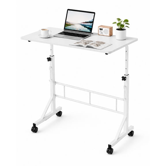 Alvantor Standing Desk Adjustable Height, Mobile Stand Up Desk with Wheels, 31.5 Inch Portable Rolling Desks Conference Room Tables for Walking Pad Treadmill