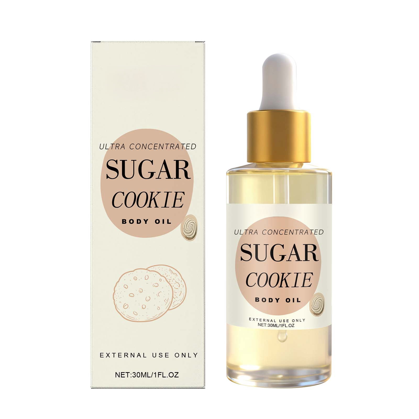 Alvantor Sweet Cookie Scented Moisturizing Body Oil with Glycerin and Castor Oil, 1 fl oz
