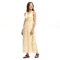 thumbnail image 1 of Alvantor Summer Maxi Dresses for Women, Sleeveless Ruffle V-Neck Floral Poly Chiffon, Ivory Multi, 1 of 8