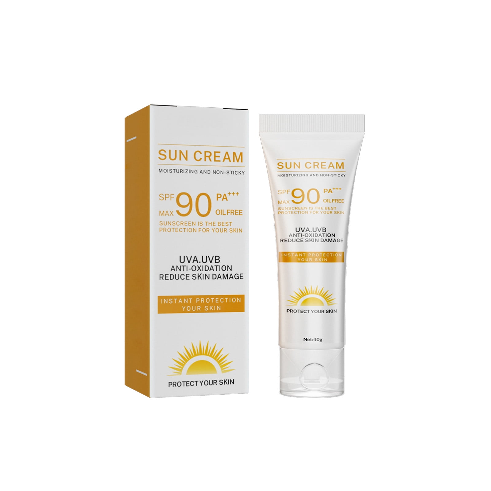 Alvantor Sunscreen Protective Cream SPF 50 for Face Body Moisturizer Physical Sunblock Non-Greasy No White Cast Summer Refresh, 1.4oz