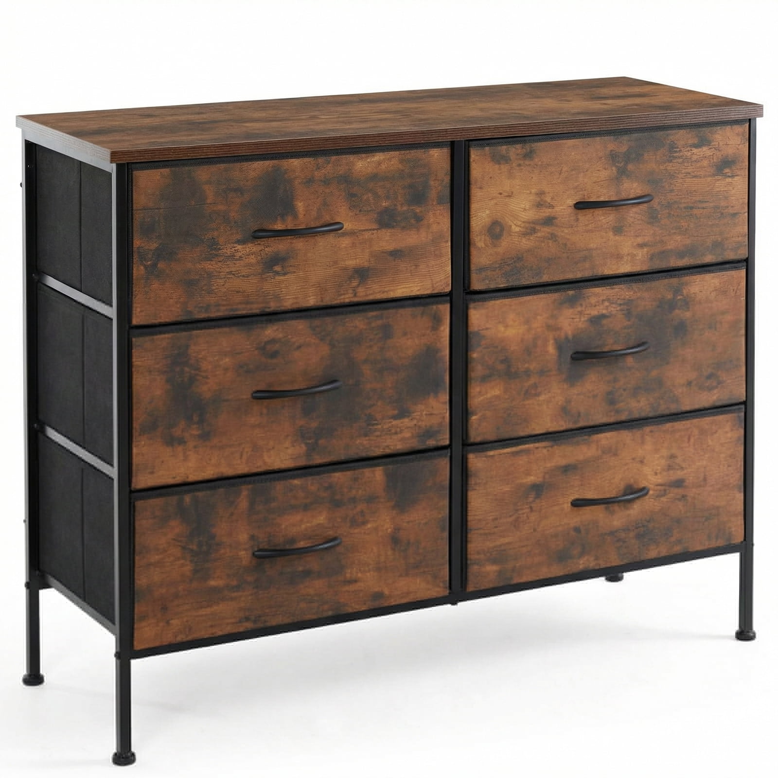 Alvantor Tall Dresser Fabric Storage Tower ,Wooden Top for Kid Room, Closet, Entryway, Nursery
