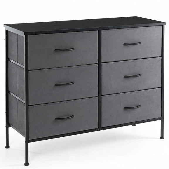 Alvantor Tall Dresser Fabric Storage Tower ,Wooden Top for Kid Room, Closet, Entryway, Nursery