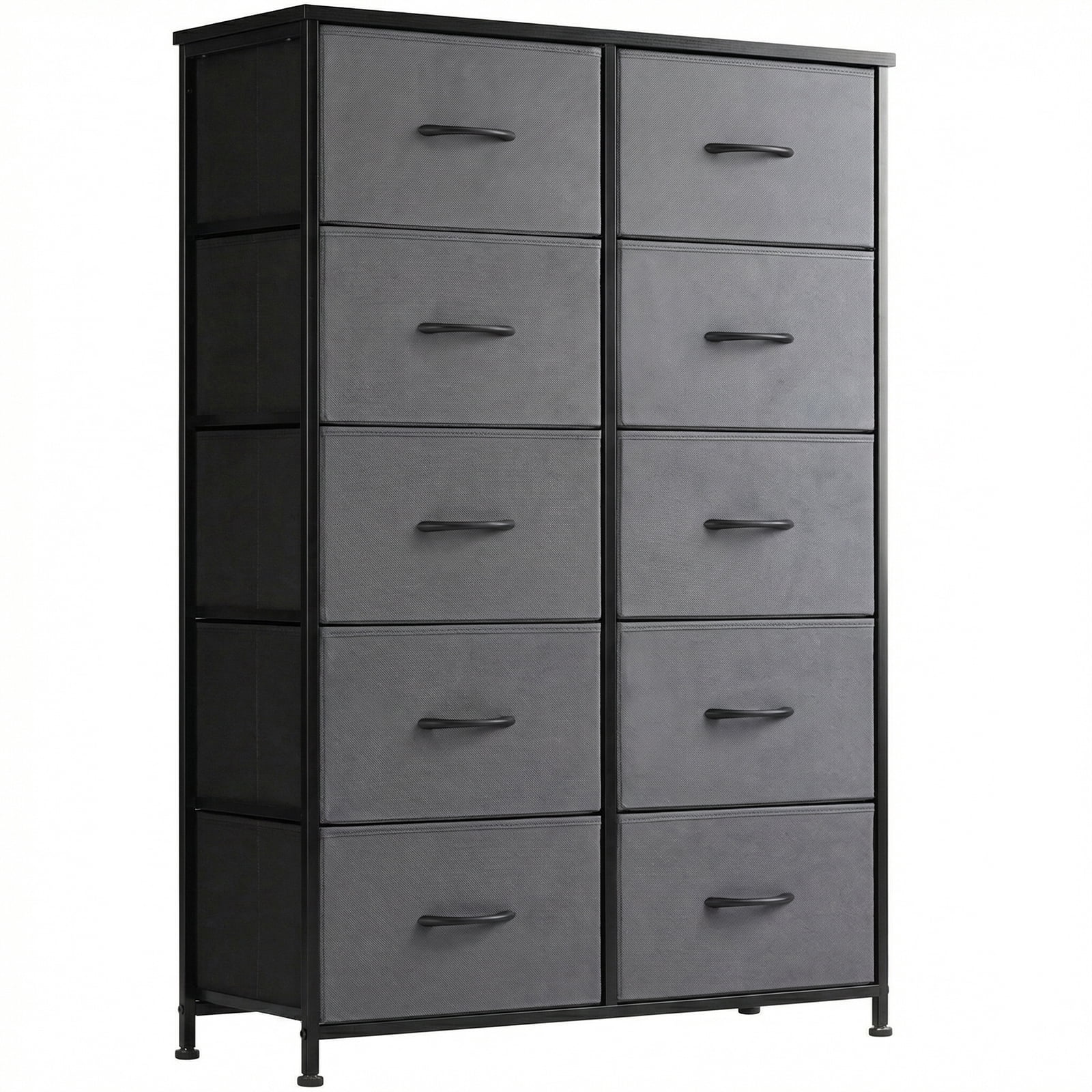 Alvantor Tall Dresser Fabric Storage Tower ,Wooden Top for Kid Room, Closet, Entryway, Nursery
