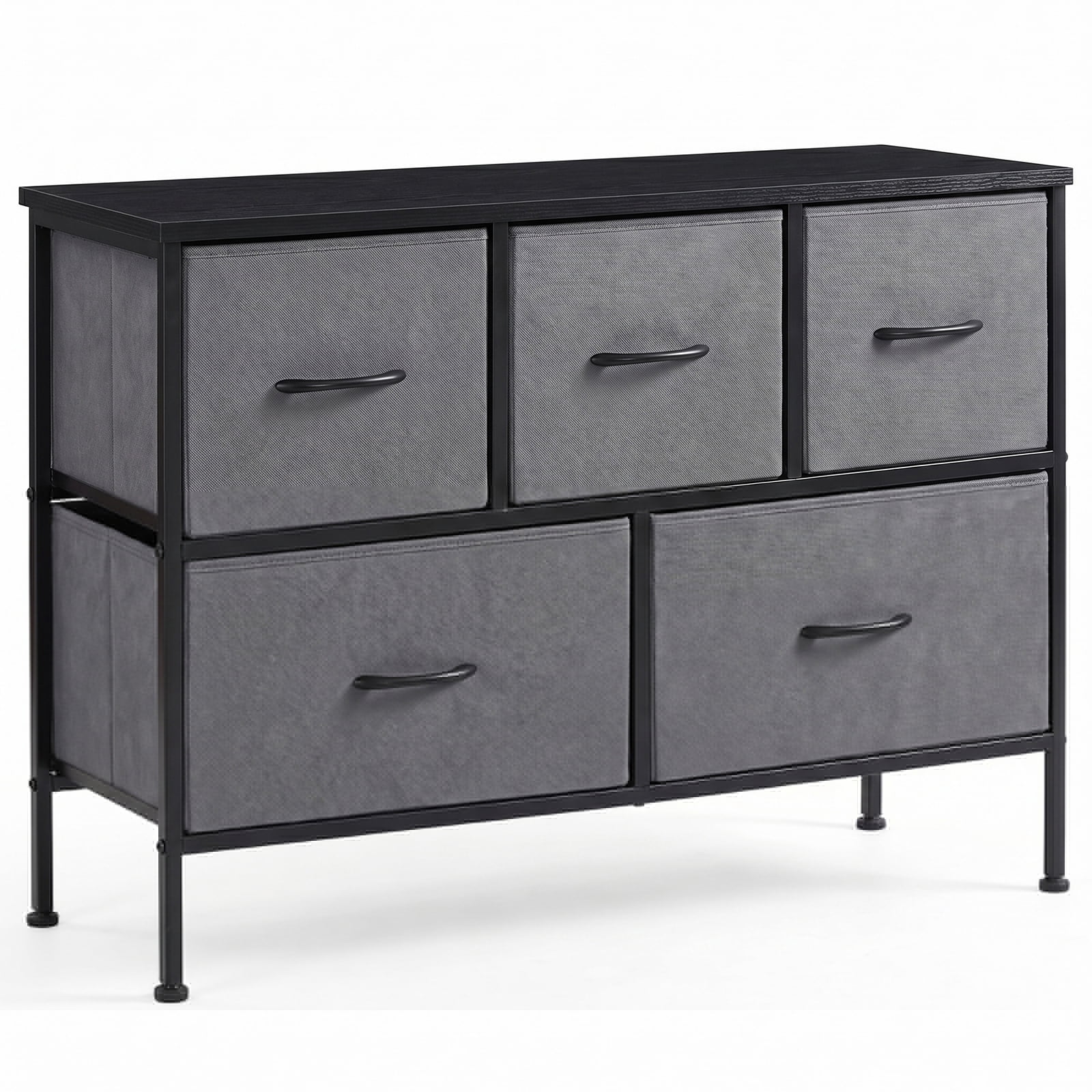 Alvantor Tall Dresser Fabric Storage Tower ,Wooden Top for Kid Room, Closet, Entryway, Nursery