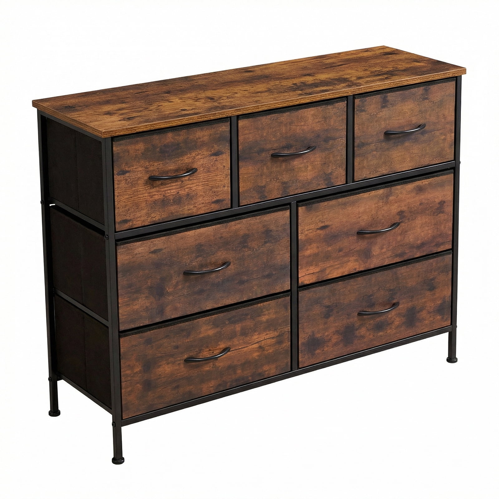 Alvantor Tall Dresser Fabric Storage Tower ,Wooden Top for Kid Room, Closet, Entryway, Nursery
