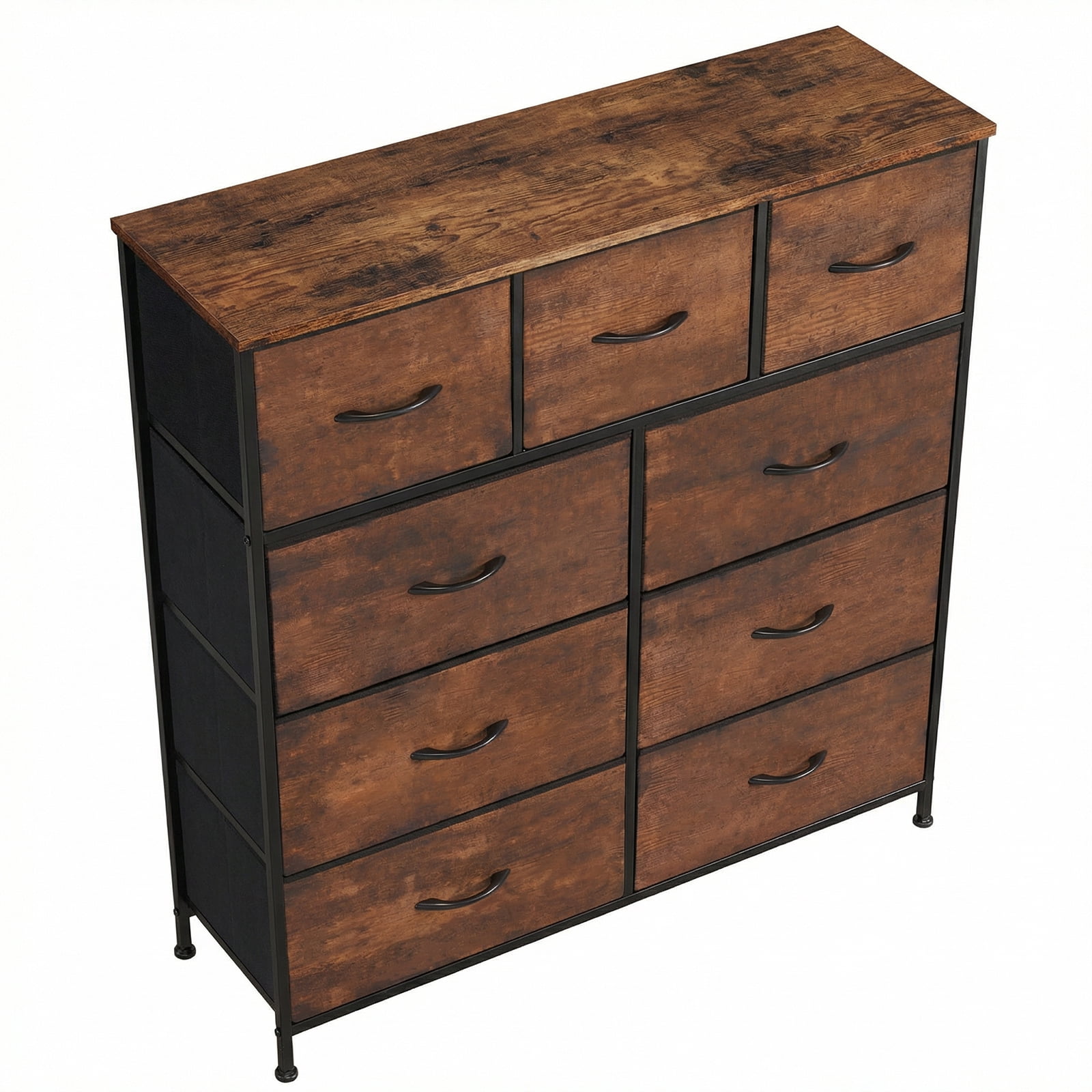 Alvantor Tall Dresser Fabric Storage Tower ,Wooden Top for Kid Room, Closet, Entryway, Nursery