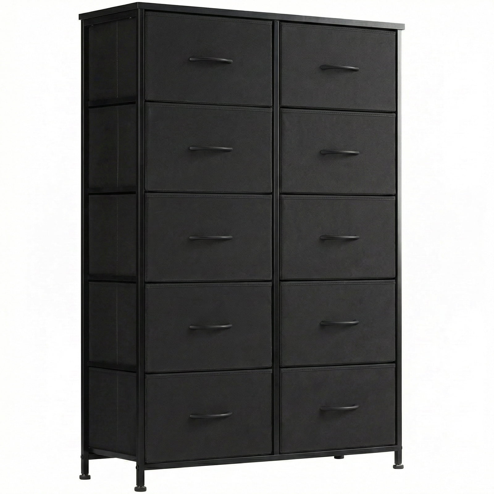 Alvantor Tall Dresser Fabric Storage Tower ,Wooden Top for Kid Room, Closet, Entryway, Nursery