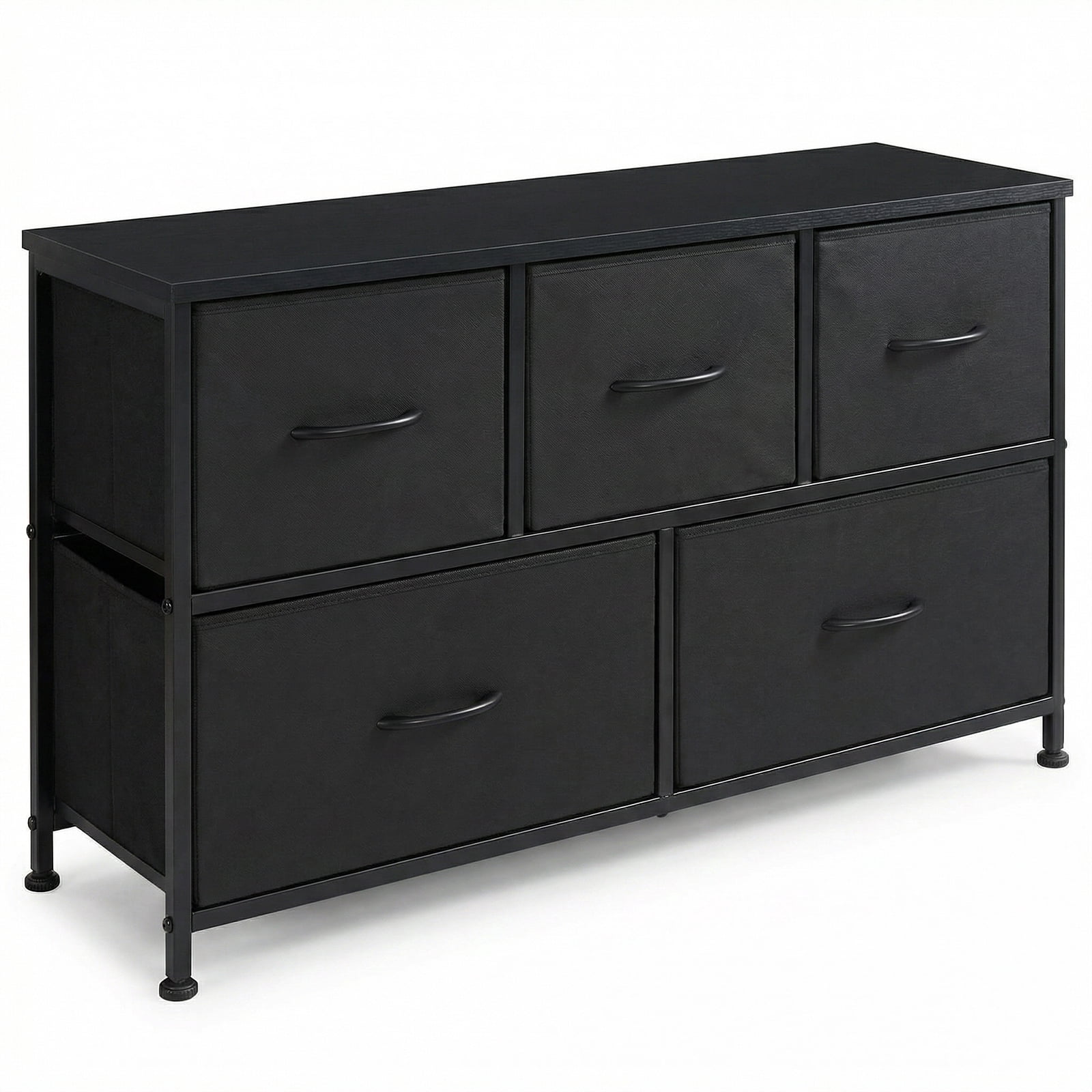Alvantor Tall Dresser Fabric Storage Tower ,Wooden Top for Kid Room, Closet, Entryway, Nursery