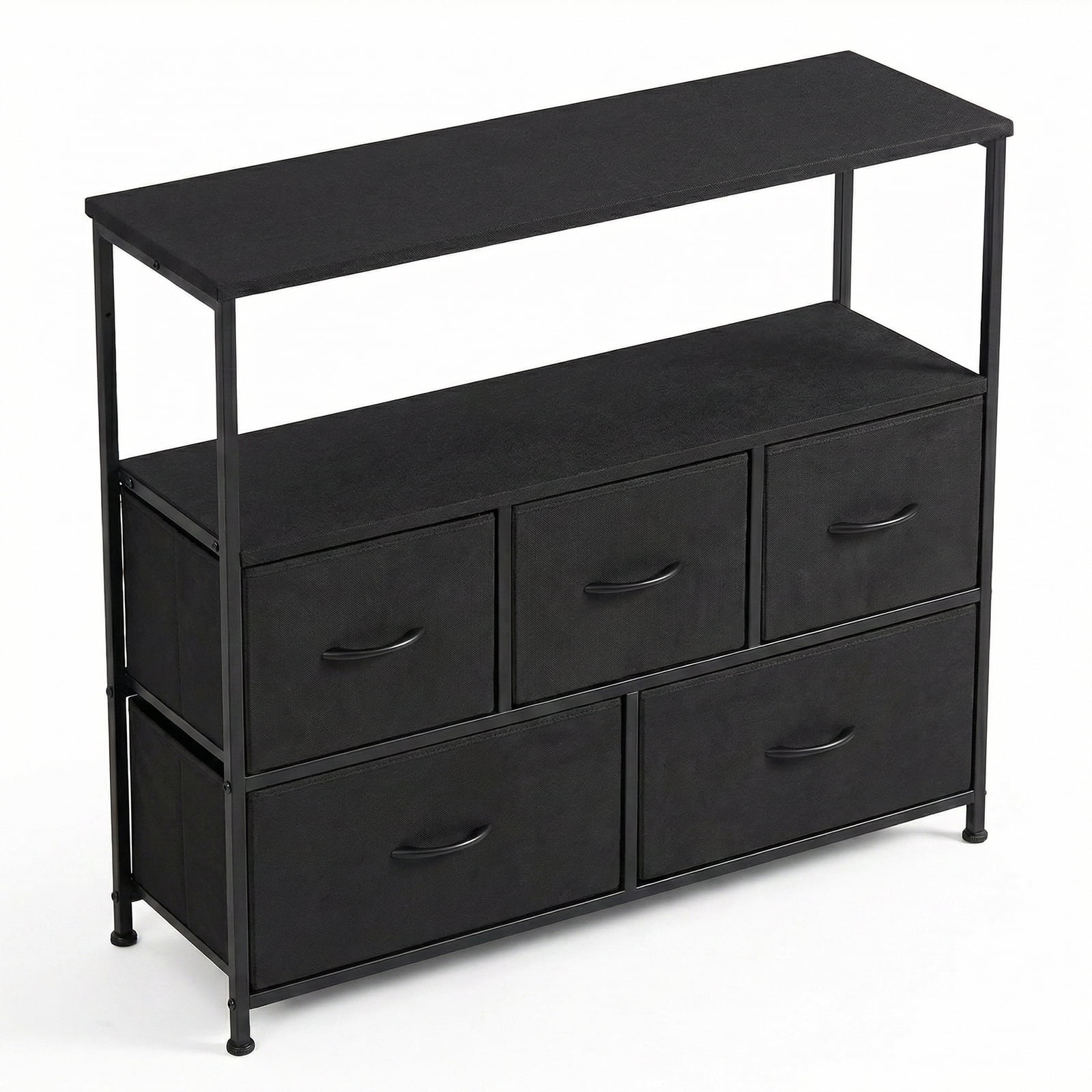 Alvantor Tall Dresser Fabric Storage Tower ,Wooden Top for Kid Room, Closet, Entryway, Nursery