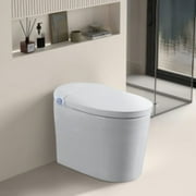 Alvantor Tankless Smart Toilet, One-Piece Bidet Toilet, Modern Auto Flush,Auto Open/Close,Heated Seat, Bubble Wash, Adjustable Temp White