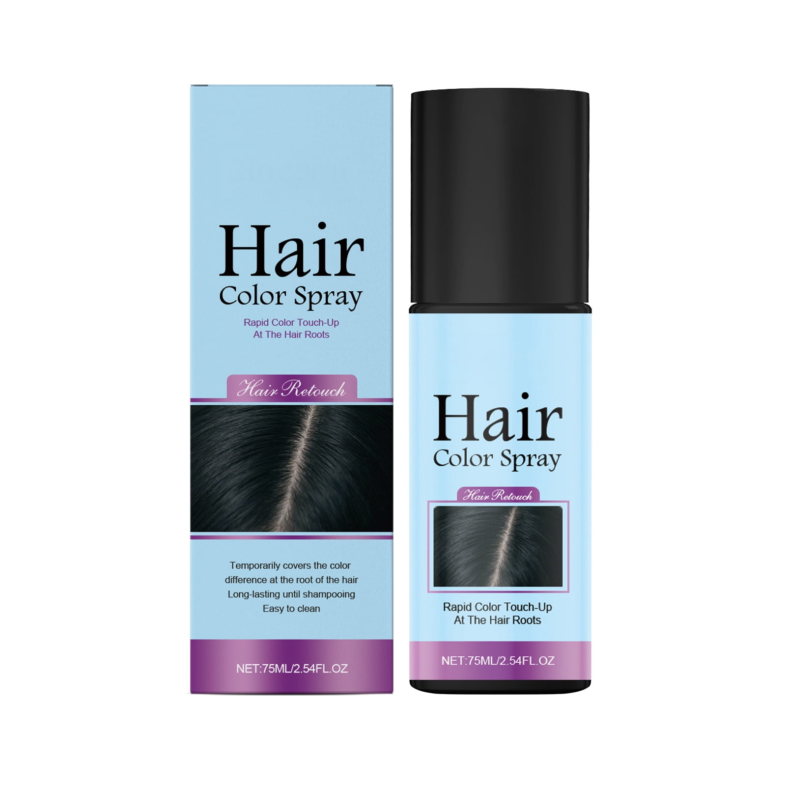 Alvantor Temporary Hair Color Root touch-up Spray Black Ammonia Free 2.54 fl oz