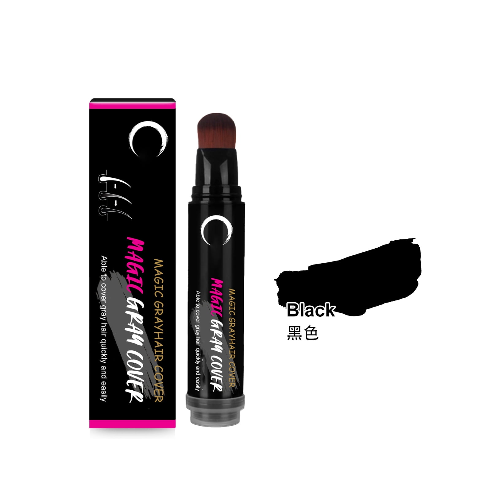 Alvantor Temporary Root Touch Up Hair Color Stick, Root Cover Up for Gray Hair - Water-Resistant, Black