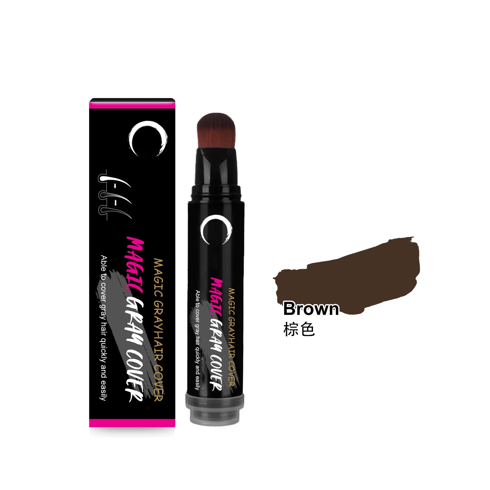Alvantor Temporary Root Touch Up Hair Color Stick, Root Cover Up for Gray Hair - Water-Resistant, Brown