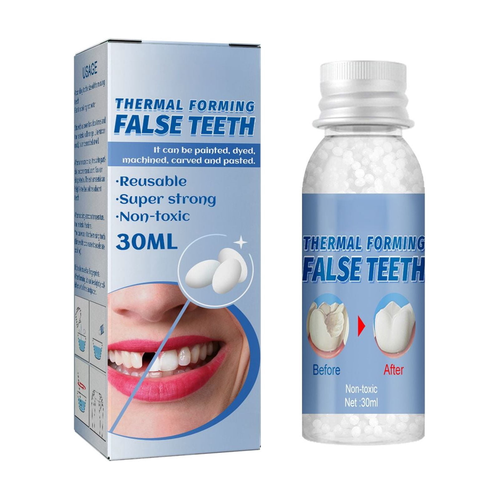 Alvantor Temporary Tooth Replacement Kit, Missing Tooth Fix, Moldable Dental Wax for Cosplay, Halloween, Gaps & Cavities - Safe, Reusable & Durable