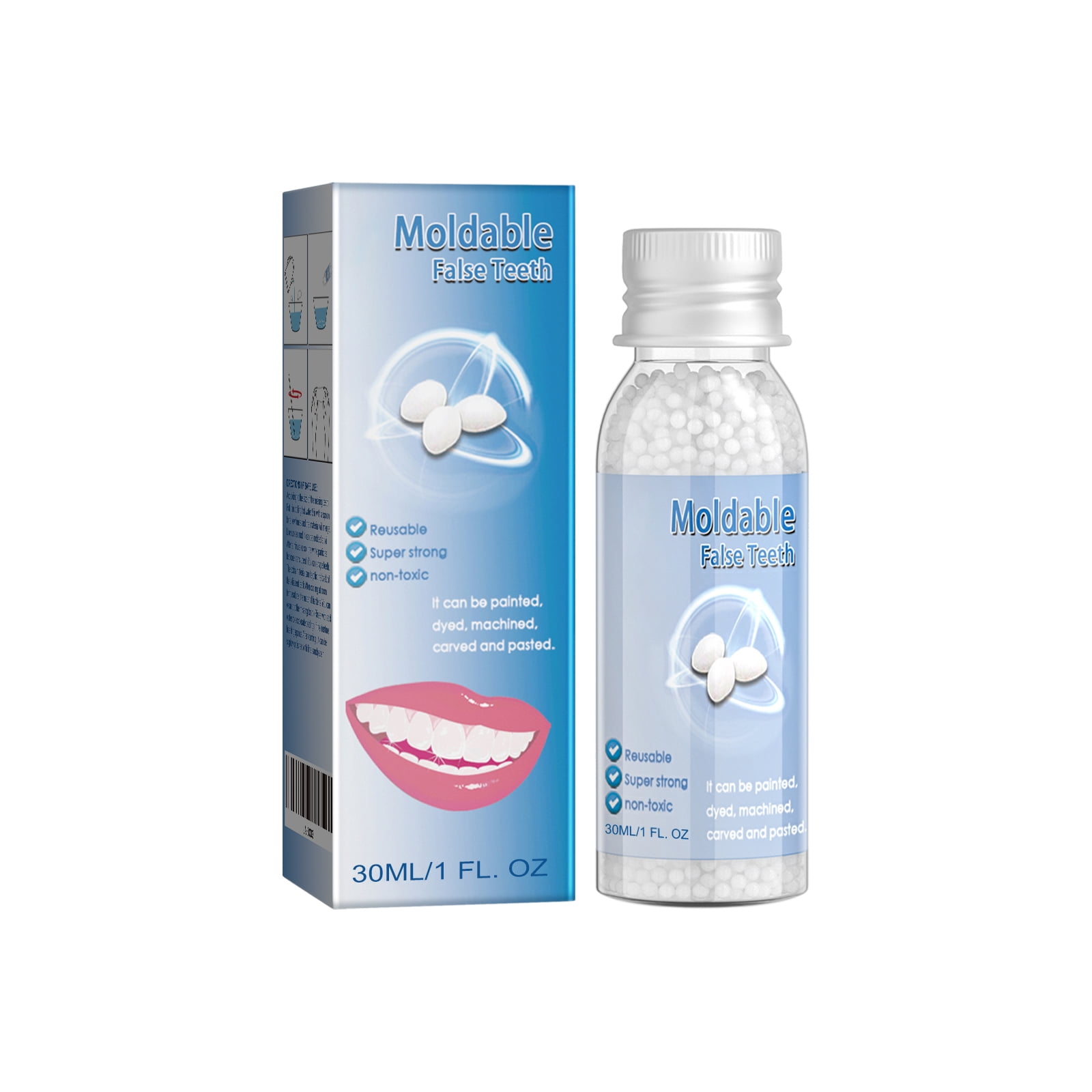 Alvantor Temporary Tooth Replacement Kit, Moldable Dental Filling Cavity Adhesive for Broken or Missing Teeth, 1fl.oz