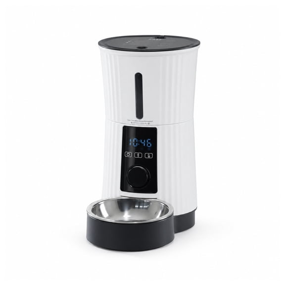 Alvantor Timed Automatic Cat Feeder, 4L Programable Dry Food Dispenser with Desiccant Bag Dual Power Supply 10S Voice Recorder, Smart Pet Feeder for Cats and Small Medium Dogs