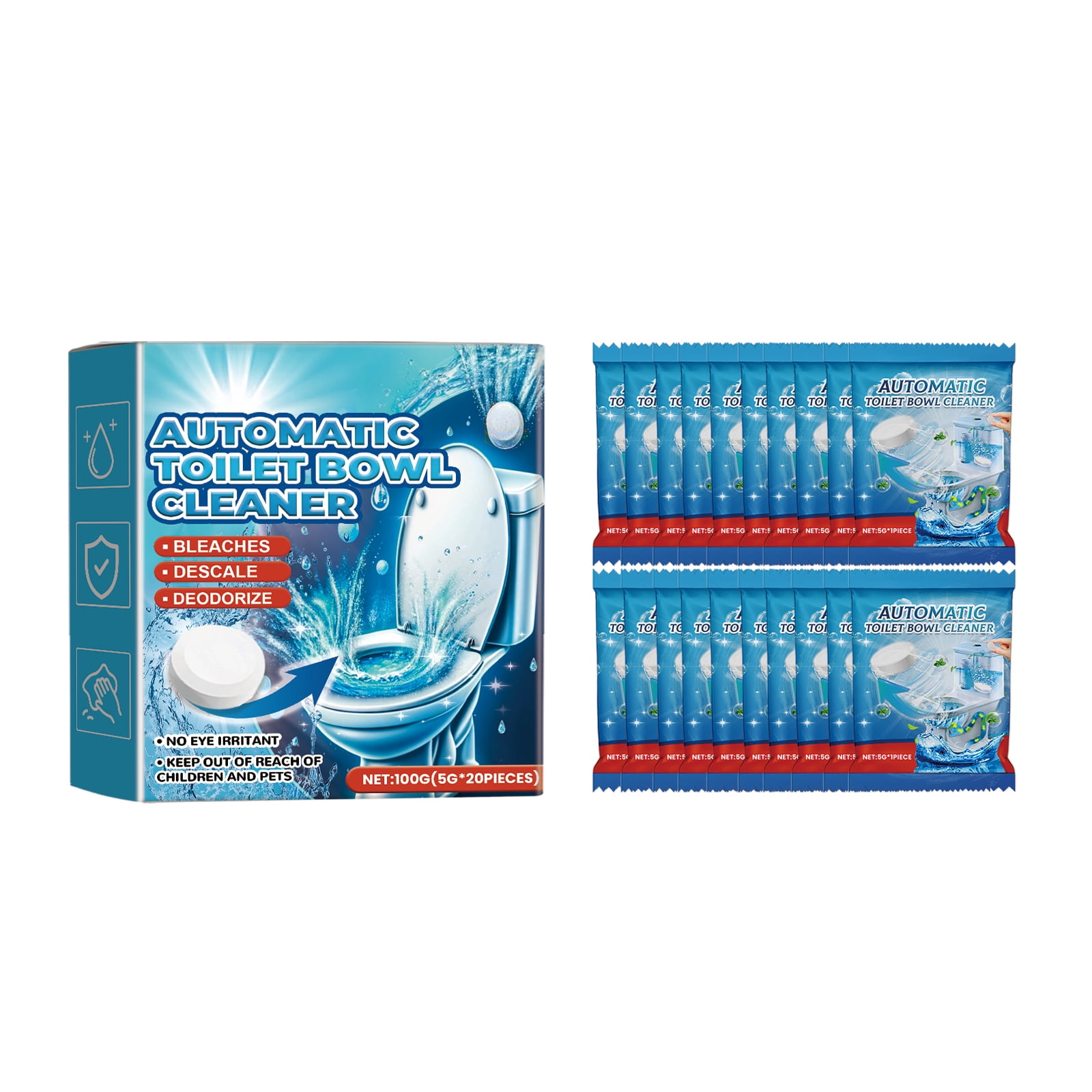 Alvantor Toilet Bowl Cleaner Tablets - Drop-In Cleaner Prevents Stains & Deodorizes - 20 Count