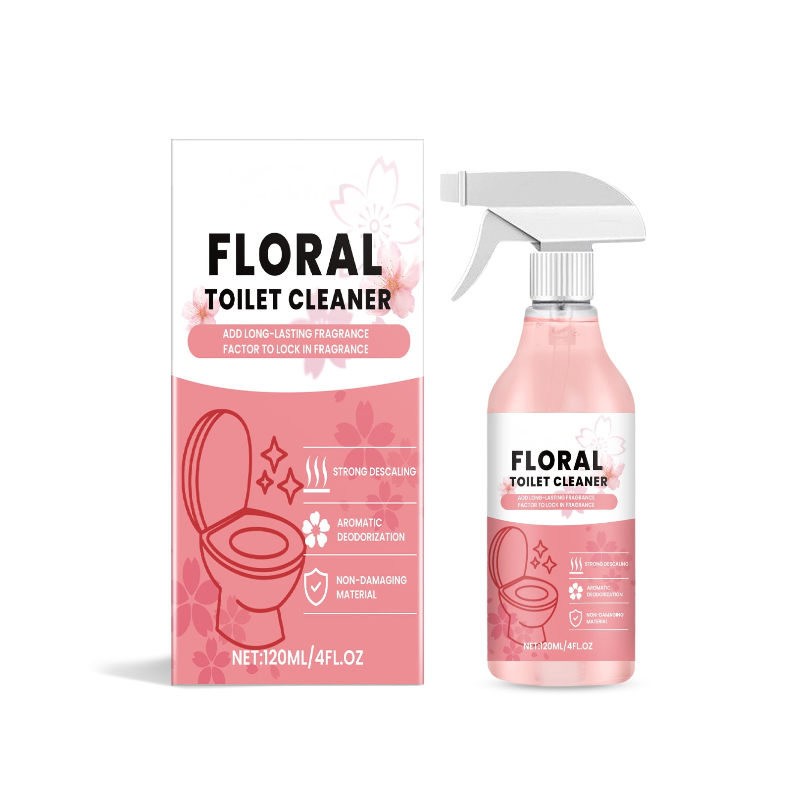 Alvantor Toilet Cleaner Spray Floral Scent Bathroom Deodorizer Stain Remover Long Lasting Fresh Fragrance, 4fl.oz