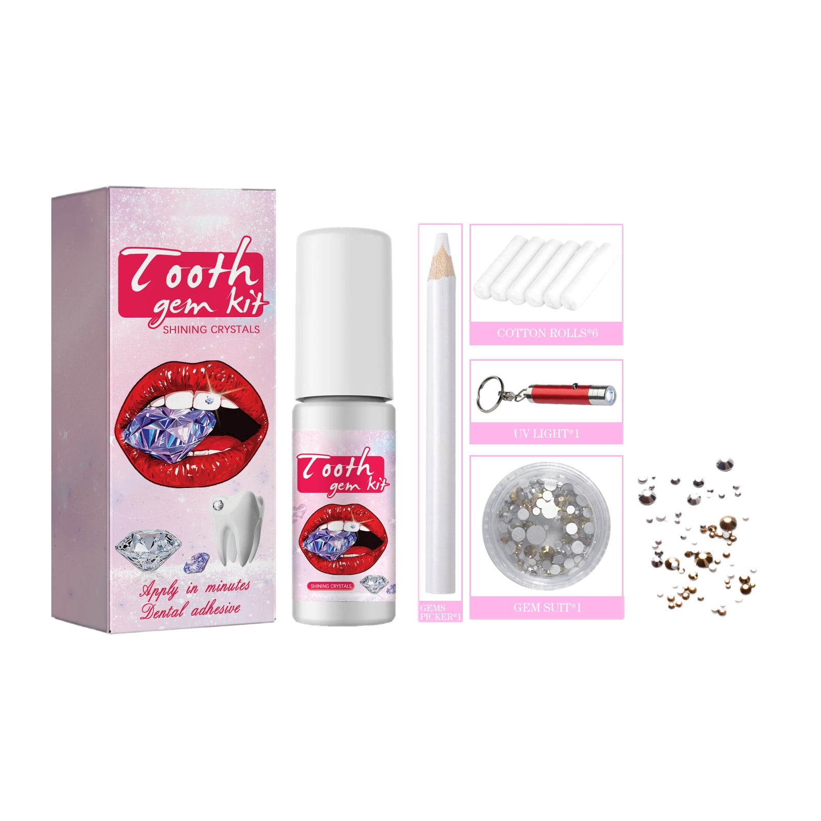 Alvantor Tooth Gem Kit, DIY Jewelry Kit with Curing Light and Glue