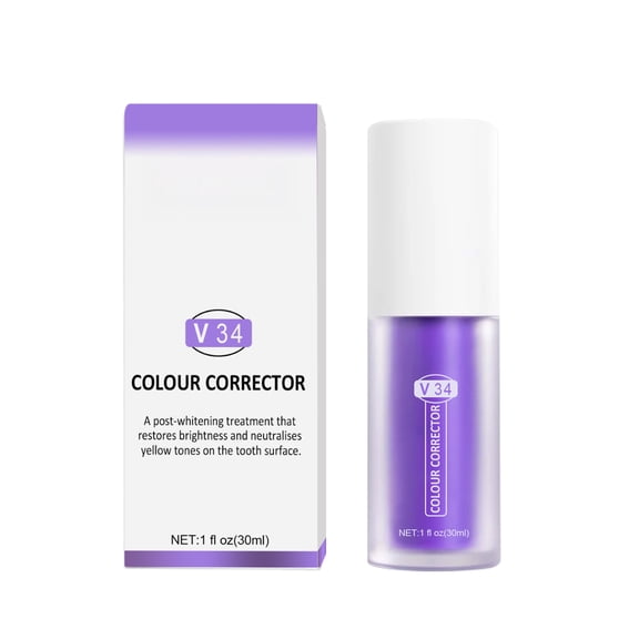 Alvantor Toothpaste Whitening Purple V34 Color Corrector and Tooth Stain Remover 1 fl. oz