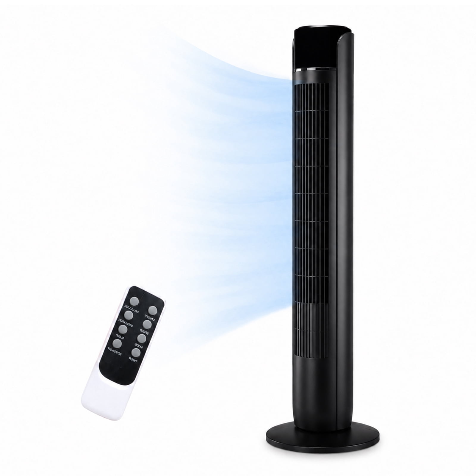 Alvantor Tower Fan for Bedroom, 60° Oscillating Standing Fan with 28dB Quiet for Sleep, 25ft/s Velocity, 12H Timer, 5 Speeds 4 Modes, Remoter, Bladeless Room Fan for Home, Office, Indoor