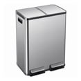 thumbnail image 1 of Alvantor 60L Trash Can, Dual Compartment 2x8 Gallon Stainless Steel Garbage Bin with Fingerprint Proof Finish, Soft Close Lid, and Hands-Free Pedal for Kitchen and Office, 1 of 7
