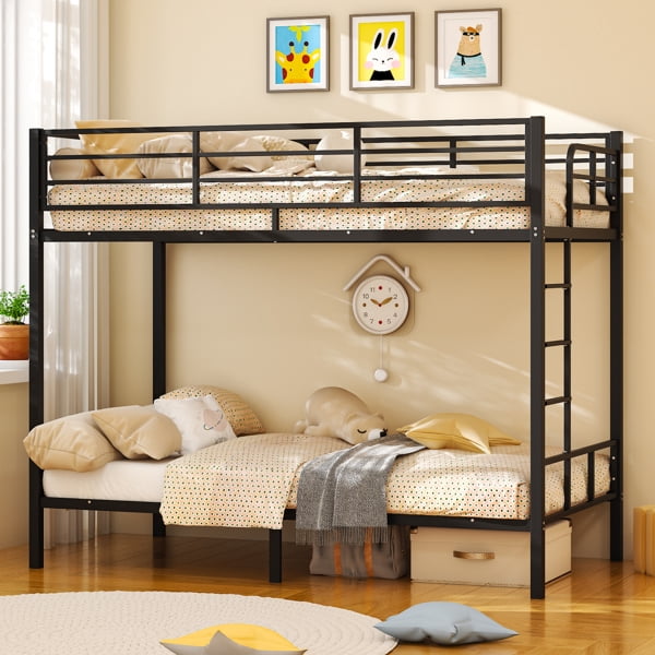 Alvantor Heavy Duty Metal Bunk Bed Twin Over Twin With Safety Guard Rails & Ladder