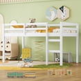 thumbnail image 1 of Alvantor Twin Loft Bed for Kids Wooden Bed Frame with Stairs, No Box Spring Needed, White, 1 of 6
