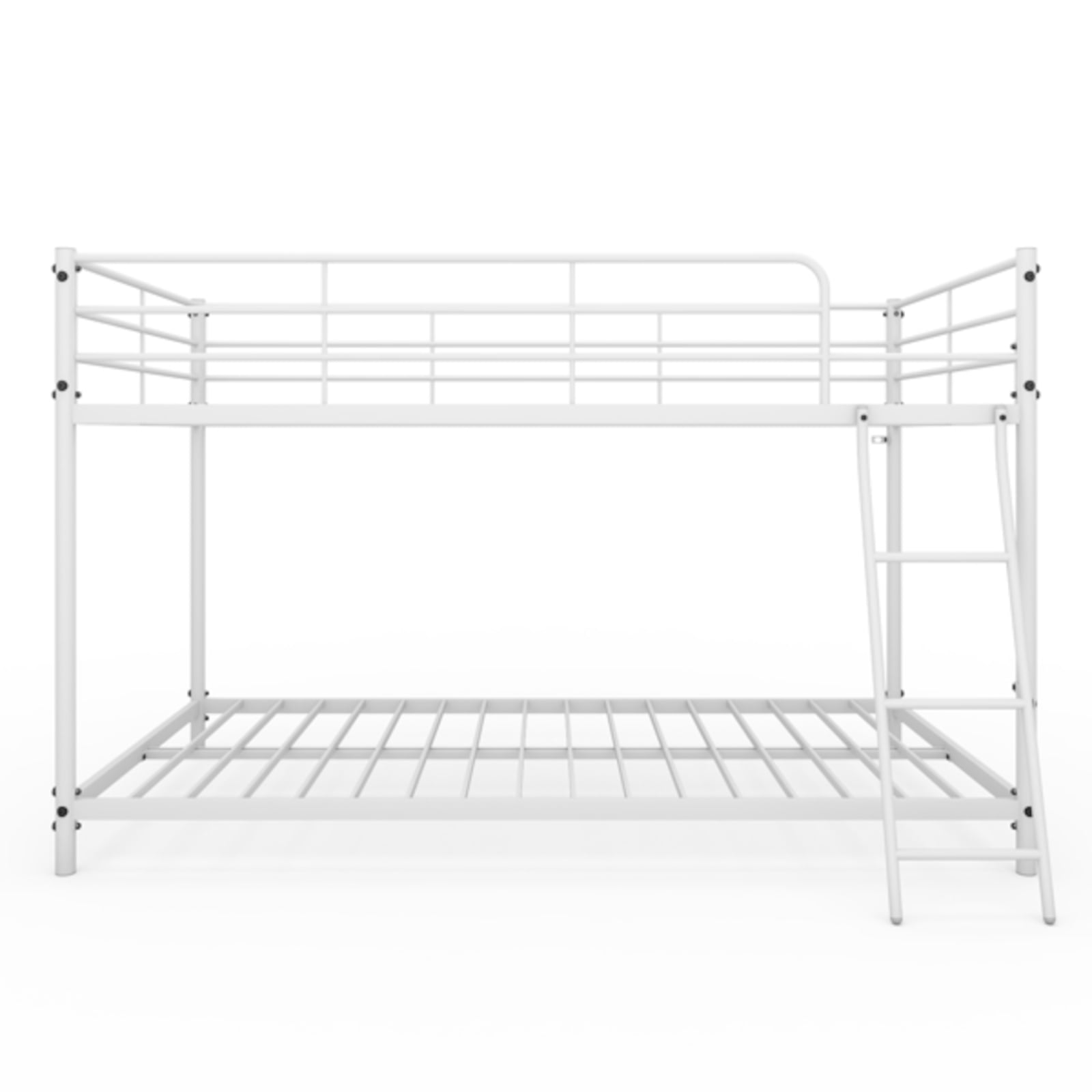 Alvantor Twin over Twin Bunk Bed with Ladder, Metal Frame, and Guardrails, White