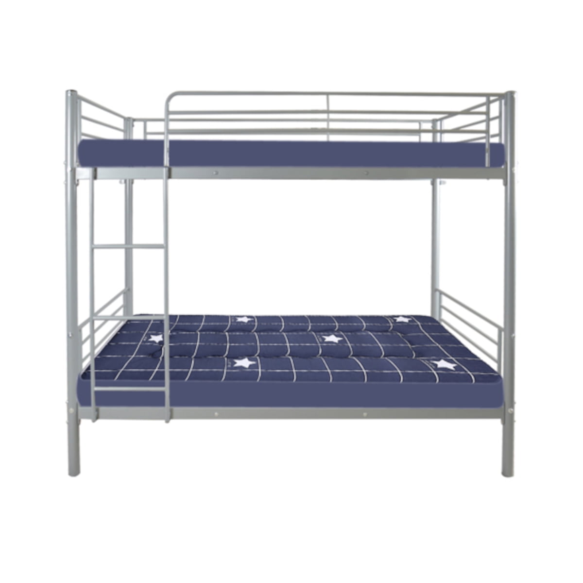 Alvantor Twin over Twin Metal Bunk Bed with Reversible Ladder and 13.19-Inch Guardrails, Gray