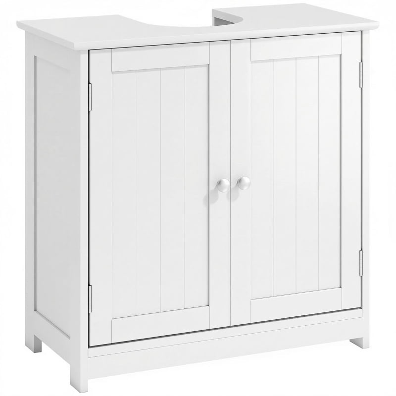 Alvantor Under Sink Bathroom Storage Cabinet with U-Shape Cut-Out & Adjustable Shelf 23.5" W x 11.75" D x 23.5" H White