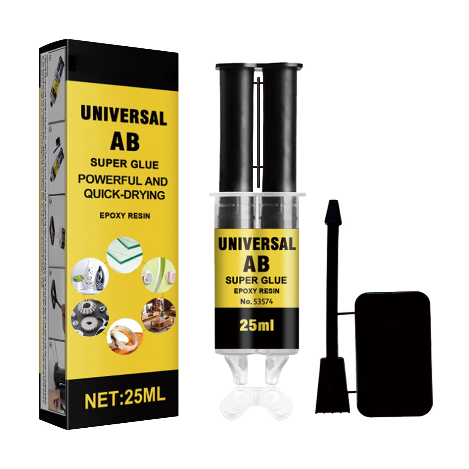 Alvantor Universal AB Super Glue Epoxy Resin Waterproof Heat Resistant Metal Crack Repair Adhesive, 0.85fl.oz