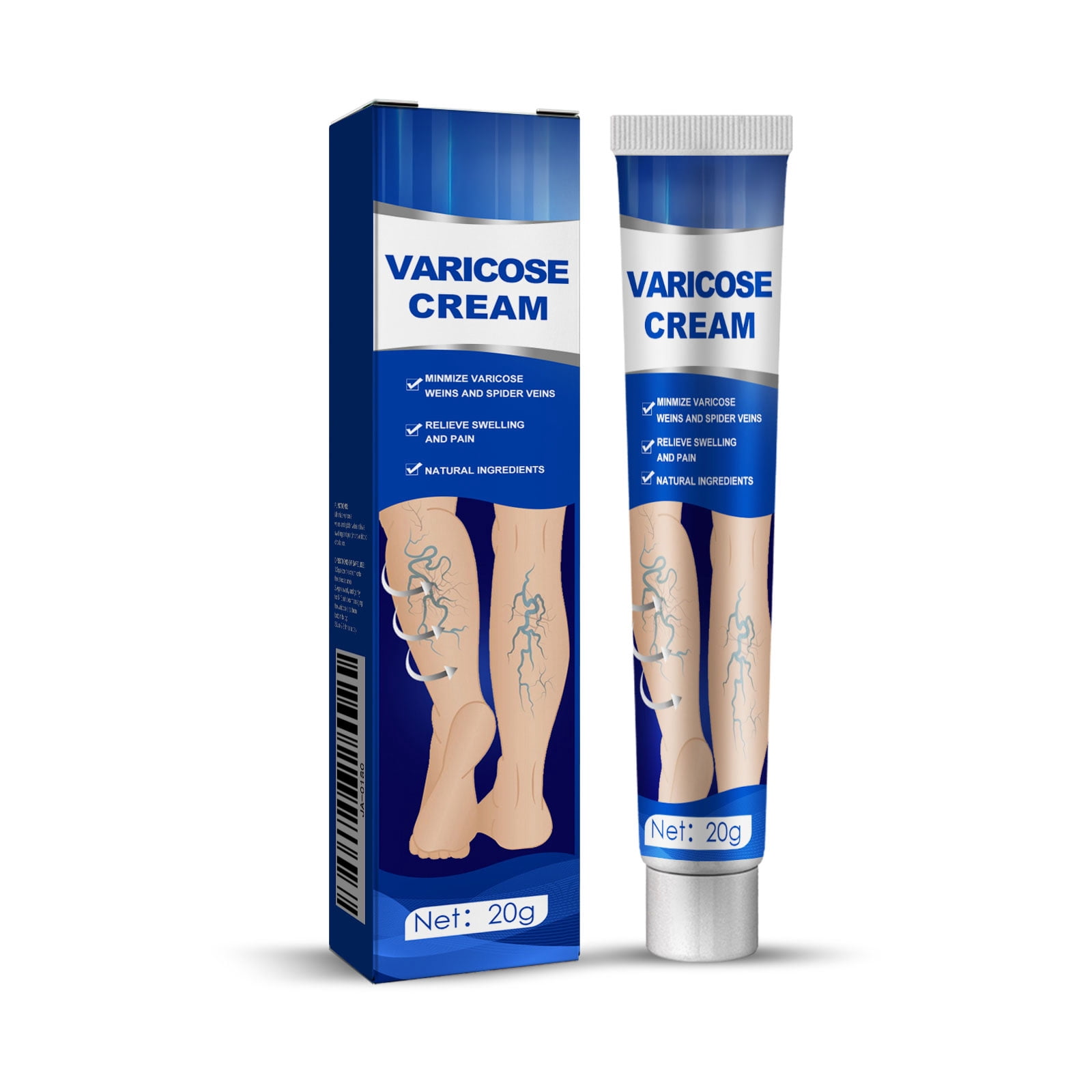 Alvantor Leg & Foot Varicose Cream, 0.7oz, Moisturizes & Relieves Discomfort, 0.7oz