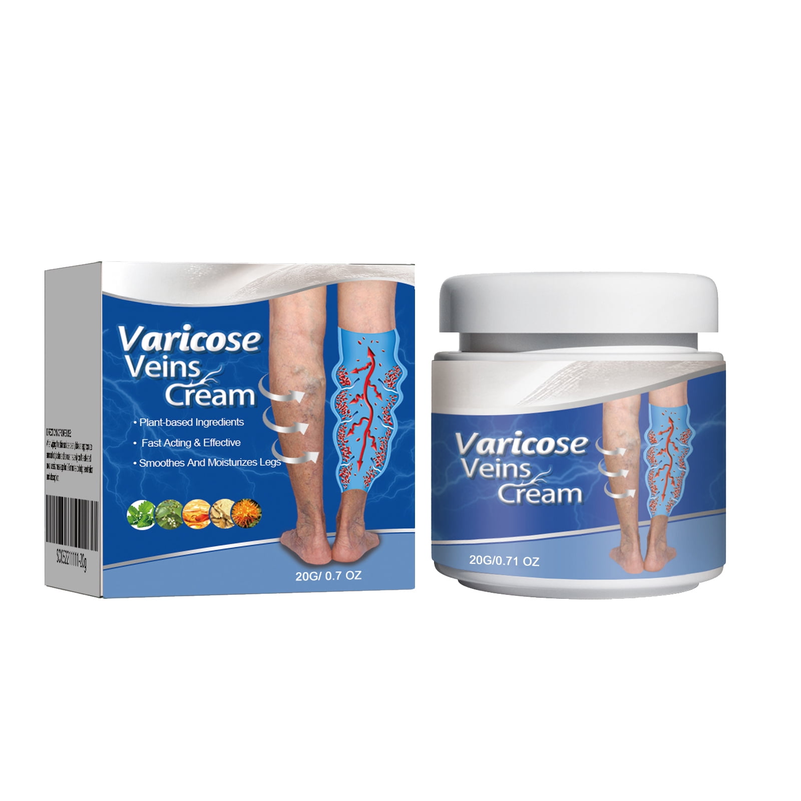 Alvantor Veins Cream for Leg Spider Vein Treatment with Rosemary Oil & Moisturizing Massage, 0.71oz