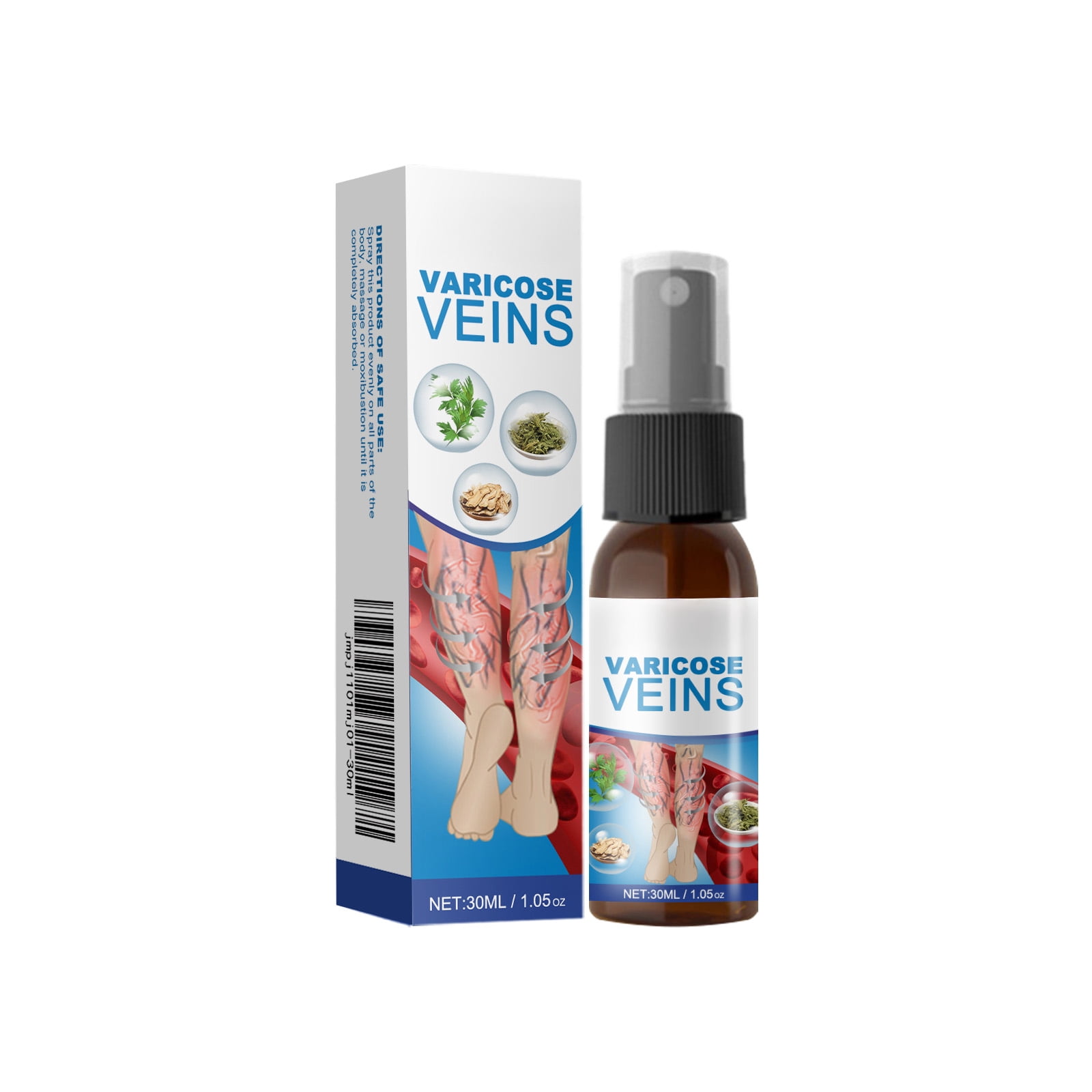 Alvantor Body Spray for Veins Leg Treatment with Herbal Formula, Relieves Tired Heavy Legs, 1.05oz