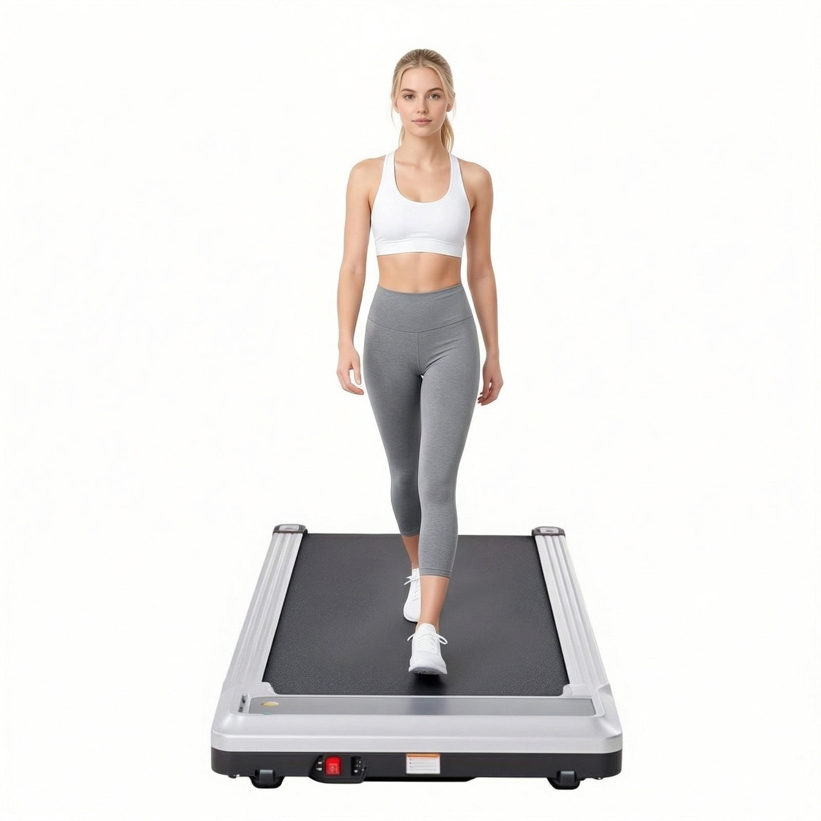 Alvantor Walking Pad Treadmill,Ultra-Thin Under Desk Treadmill for Home/Office, Quiet Portable Walking Machine with Remote Control & LED Display,Silver