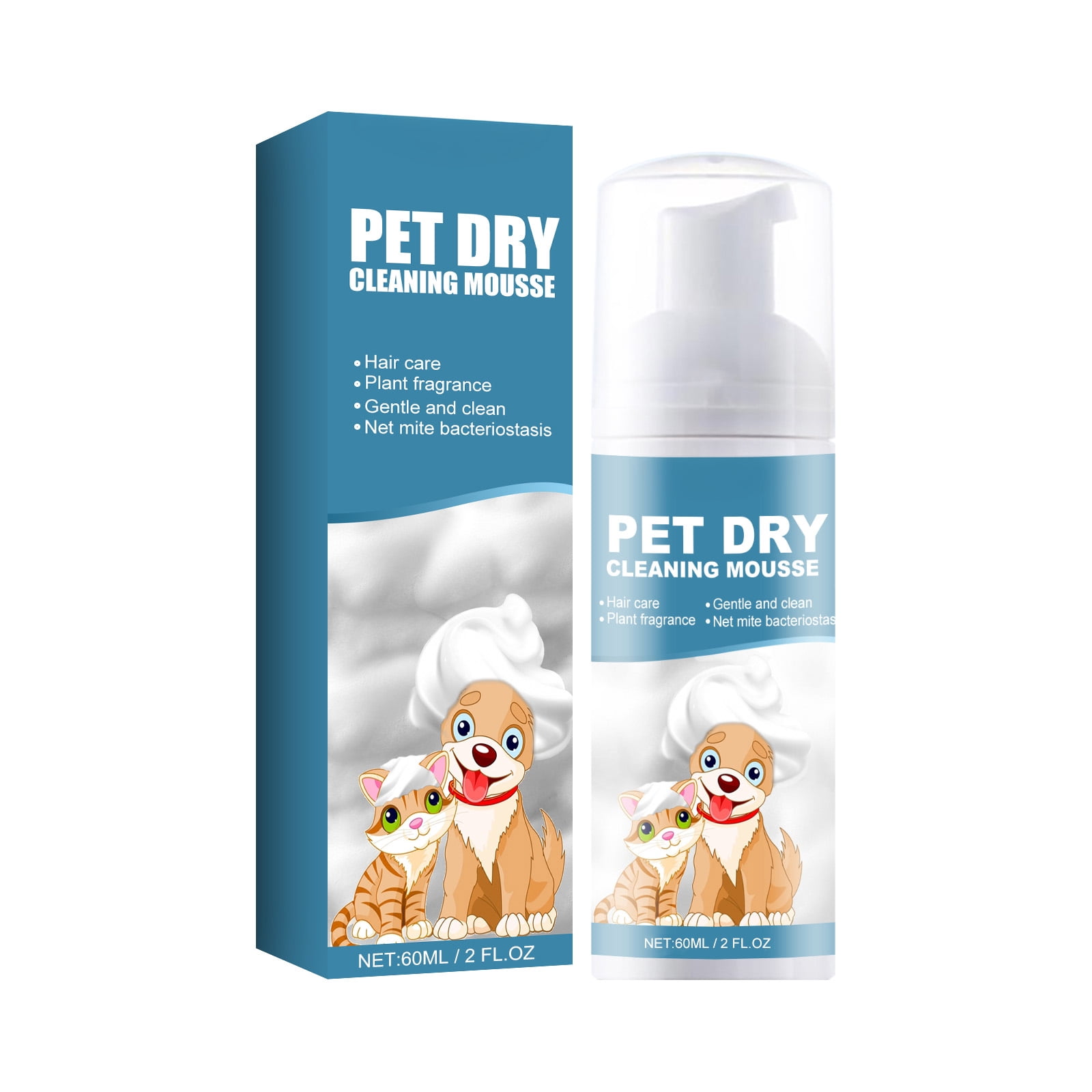 Alvantor Waterless Pet Dry Shampoo Mousse for Dogs & Cats, 2 fl. oz