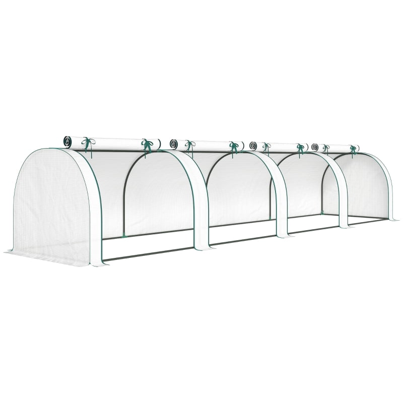 Alvantor White 177.2" L x39.4" W x 31.5" H Mini Greenhouse with 4 Roll-Up Doors